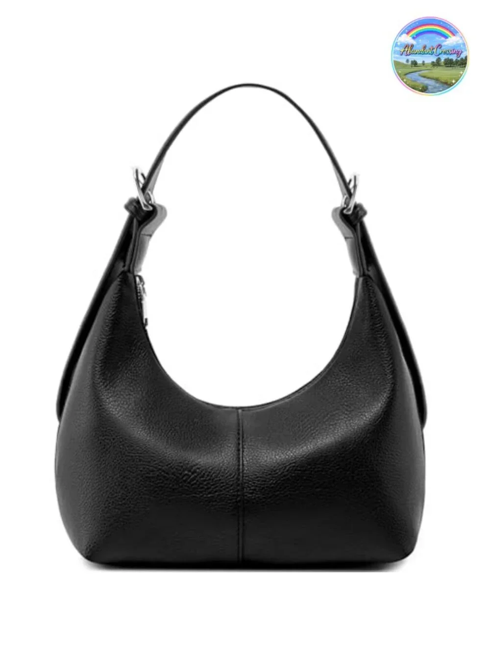 Vegan Leather Hobo Handbag Crossbody Purse with 2 Adjustable Straps, Crescent